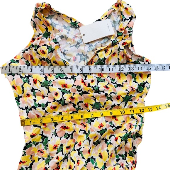 Doen yellow Floral Yellow midi Dress NEW - Picture 10 of 11